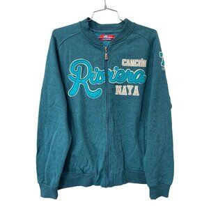 Pier 27 Sweatshirt Size Medium Cancun Riviera Maya Teal Long Sleeve Comfort NEW